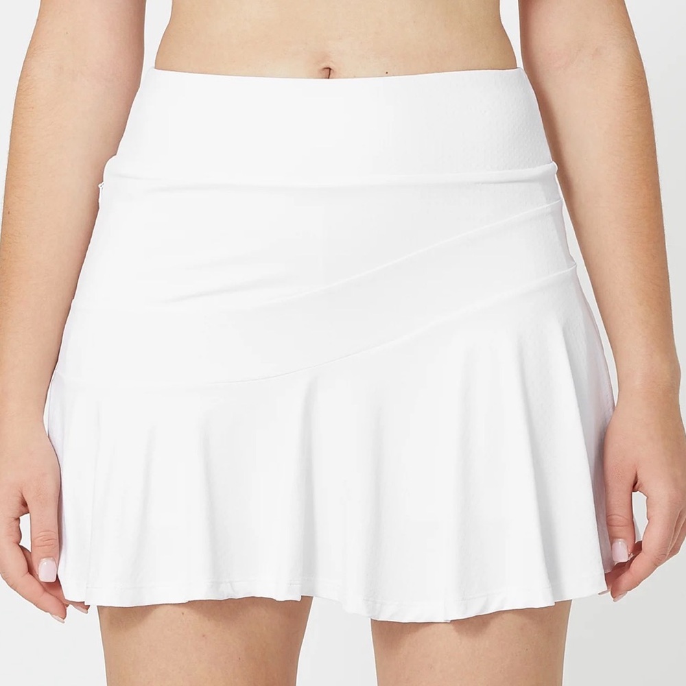 IBKUL Women's Flounce Tennis Skirt - White Size S